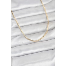 Ceylan Adam Cm 14k Gold Renk Kare Zincirli Model 60 Cm Kadın Kolye Çok Renkli
