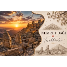 Nemrut Dağı Temalı Teşekkür Kartı 200 Gr Mat Fotoğraf Kağıdı Ultra Gerçekçi Baskı Hediyelik Paket Ve Sipariş Teşekkür Kartı - Bej - 059