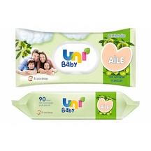 Uni Baby Aile Zeytinyağlı Islak Mendil 90'lı 3'lü Set