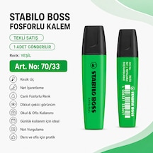 Boss Fosforlu Kalem 1 Adet Metin İşaretleme Kalemi Yeşil