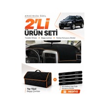 E-biz Ssangyong Kyron 2005-2012 Uyumlu Torpido Örtüsü + Tay Tüyü Çanta - Siyah-kahverengi - Ss001