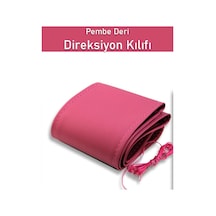 Citroen C-elysee Pembe İçin Uyumlu Özel Süper Deri Dikişli Direksiyon Kılıfı