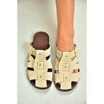 Fox Shoes U458334202 Bej Süet Önü Kapalı Kadın Terlik Bej-süet