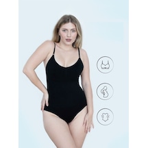 Mistirik Mamey Model Çıtçıtlı Zıbın Korseli Body Vucut Şekillendirici Siyah Renk6 Siyah