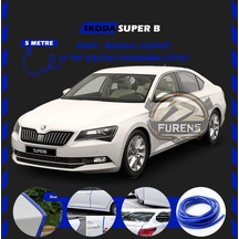 Skoda Superb Oto Araç Kapı Koruma Fitili 5metre Parlak Mavi Renk