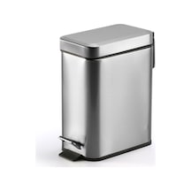 Sones Ev Paslanmaz Çelik Ayak Pedalı Küçük Dikdörtgen Çöp Kutusu Gümüş
