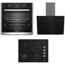 Grundig GEBD 12302 B - GDSP 2474 BB - GIGL 622410 Siyah Ankastre Set