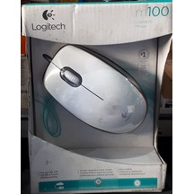 Logitech Mouse Kablolu M 100 Beyaz