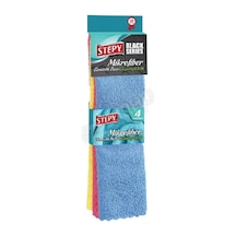 Stepy Microfiber 4 Lü Bez Black Çok Renkli