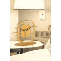Maceire Gold Eskitme Metal Dekoratif Masa Üstü Saati 24x22cm Mms-m Çok Renkli