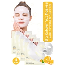 Bio Kolajen Şeffaf Kore Maskesi - C Vitamin Ve Niacinamide İçerikli Parlaklık Ve Nemlendirme 4 Adet