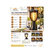 Dpa 7w Amber Elektron Set Üstü Solar Led Güneş Enerjili Şarjlı Armatür Lamba 2000k 190lm Ip65