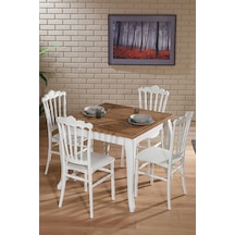 Artemis Beyaz / Sirius Sabit Masa - 4 Sandalye 1 Masa / Salon - M Artemis Beyaz / Sirius Sabit Masa - 4 Sandalye 1 Masa / Salon - M