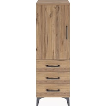 Arges Dolap 2 Raflı 3 Çekmeceli Tek Kapaklı 44x30x134 Çam-çam Çam