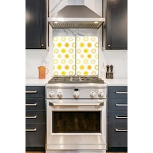 2' Li 30X52 CM Güneş Desenli Cam Ocak Arkası Koruyucusu