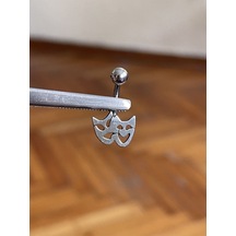Cerrahi Çelik Piercing Tiyatro Maskesi Piercing Maske Göbek Piercingi Gümüş