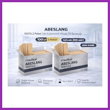 Bezos Abeslang 100'lü 2 Paket Tek Kullanımlık Ahşap Dil Basacağı Non Steril Medikal Spatula Toplam 200 Adet Bty