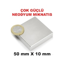 50Mm X En 50Mm X Kalınlık 10Mm Çok Güçlü Büyük Neodyum Mıknatıs