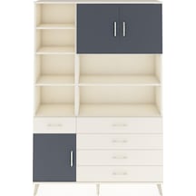 Arges Dolap 9 Raflı 5 Çekmeceli 3 Kapaklı 132x30x195 Aytaşı-antrasit/aytaşı Antrasıt/aytası