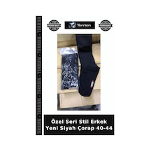 Terrien Özel Seri Stil Erkek Yeni Siyah Çorap 40-44