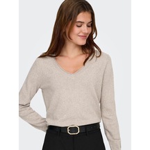 Only Onlloyal Knitted Bej Kadın Kazak 15368957