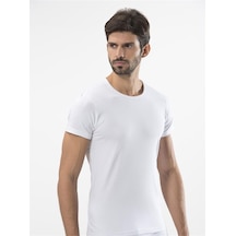 Türen 169 Likralı Erkek T-shirt-beyaz Beyaz