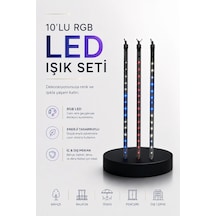Mey İthalat Dekoratif Ortam Aydınlatması Rgb Led 10 Lu Çubuk Seti