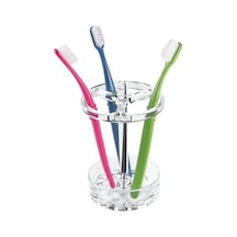 İdesign-ıdesign Diş Farı Tutucu, Plastikten Yapılmış Büyük Diş Suyu Tutucu, 3 Diş Fırçası Ve Elektrikli Diş Yuvaları İçin Diş Fırçası Tutucu, Şeffaf Siyah