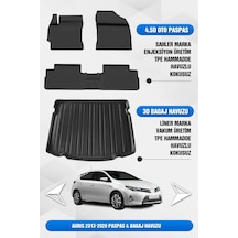 Sahler Toyota Auris 2013-2020 Uyumlu 4.5d Premium Havuzlu Oto Paspas Ve Liner Marka 3d Bagaj Havuzu