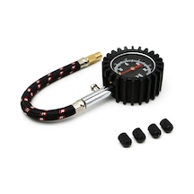 Monyee Araba Lastik Basınç Ölçer 0-100psı 165mm Borulu Metal Baskül, Psı/bar Ölçüm, Siyah