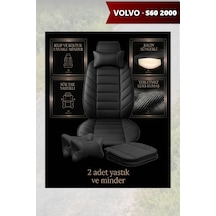 Volvo S60 2000 Uyumlu Lüks Premium Siyah Renk 2 Adet Minder Ve Yastık