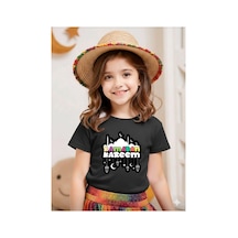 Stil-x Ramazan Bayramı Baskılı Kız Çocuk Tshirt, %100 Pamuklu Kumaş Siyah-27