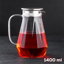 Porsima 200-103 Borosilikat Cam Sürahi Metal Kapaklı Sürahi 1400