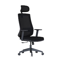 Sun Ergonomik Fileli Ofis Çalışma Koltuğu Siyah, Ayarlanabilir Başlık Ve Bel Desteği, Hareketli Kollar, Tilt Meka Diğer