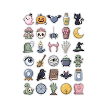 30 Adet Sevimli Gotik Sticker Seti - Laptop Defter Telefon Ajanda İçin Çok Renkli