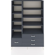 Hyperion Dolap 9 Raflı 4 Çekmeceli 132x44x195 Antrasit-antrasit/antrasit Antrasıt/antrasıt - Antrasıt