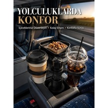 Araç Bardaklık Genişletici Çift Bardak Tutucu Ve Tepsili Düzenleyici 1 Adet