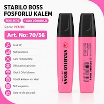 Boss Fosforlu Kalem 1 Adet Metin İşaretleme Kalemi Pembe