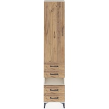 Arges Dolap 3 Raflı 4 Çekmeceli Tek Askılı 44x30x221 Aytaşı-çam Aytaşı