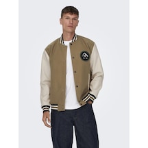 Only & Sons Onsjason Varsıty Jacket Otw Erkek Kahverengi Mont - 22026189