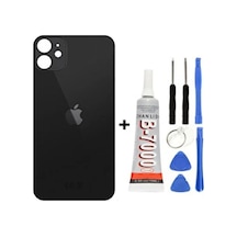 Apple Uyumlu iPhone 11 Siyah Arka Cam Kapak Arka Pil Kapağı
