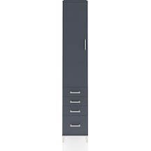 Hyperion Dolap 2 Raflı 4 Çekmeceli Tek Askılı 44x44x243 Antrasit-antrasit Antrasit