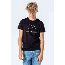 The Oa Oa & House Baskılı Unisex Çocuk Siyah Tshirt