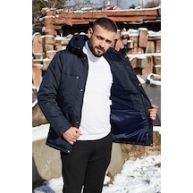 Spor Erkek Polarlı Kürklü Su Ve Rüzgar Geçirmez Kapüşonlu Mont Parka-100 Laci