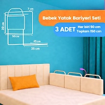 Miralay Yeni Nesil Yatak Bariyeri 50 x 30 Cm Bej 3 Adet