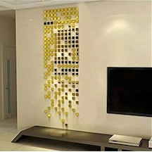 Dekor Süs Mozaık Ayna 200 Adet Plexi Dekoratif Ayna Gold Antre Ba Altın