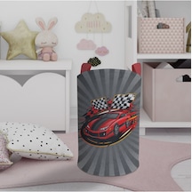 Mekta Home Bebek Ve Çocuk Odası Kırmızı Mcqueen Desenli Oyuncak Sepeti Renkli Çok Renkli