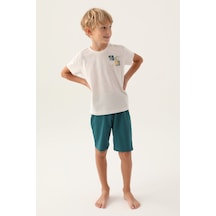 Arnetta Summer Bej Erkek Çocuk Bermuda Takım 5274-42736 Krem Melanj