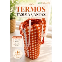 Esnature Sıvı Geçirmez Duck Kumaş Termos Taşıma Çantası 45x55 Cm Omuz Askılı Piknik Ve Seyahat Çan Turuncu