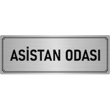 Metal Yönlendirme Levhası, Departman Kapı İsimliği Asistan Odası 10x20 cm Gümüş Renk